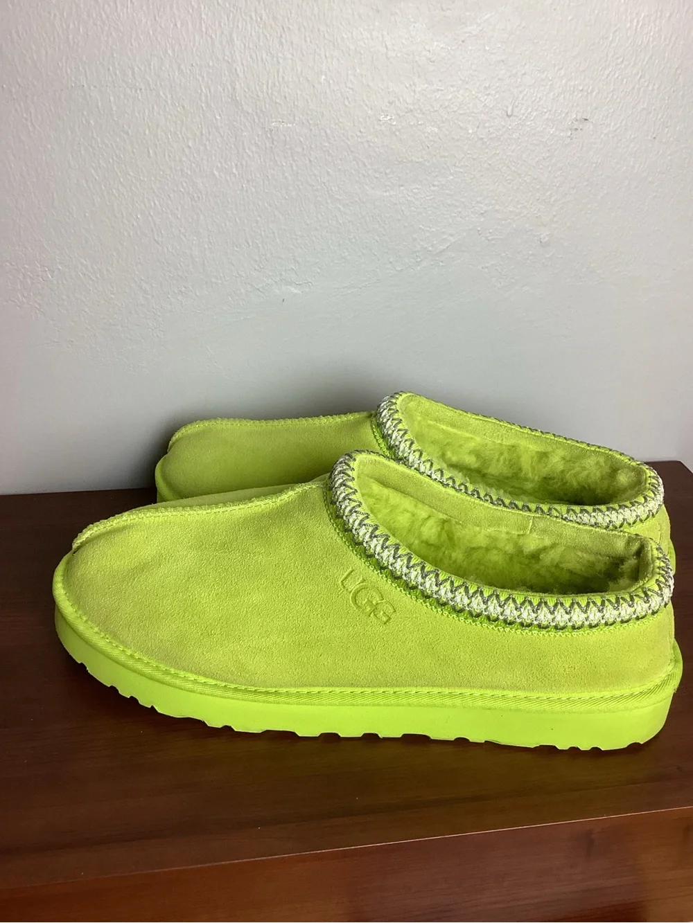 UGG Men’s  Neon Lime Suede Slip-On Clog Size 13